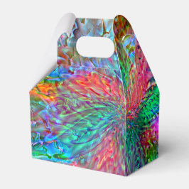 Vloeiende spiraal in overlappende showkleurige vle bedankdoosjes