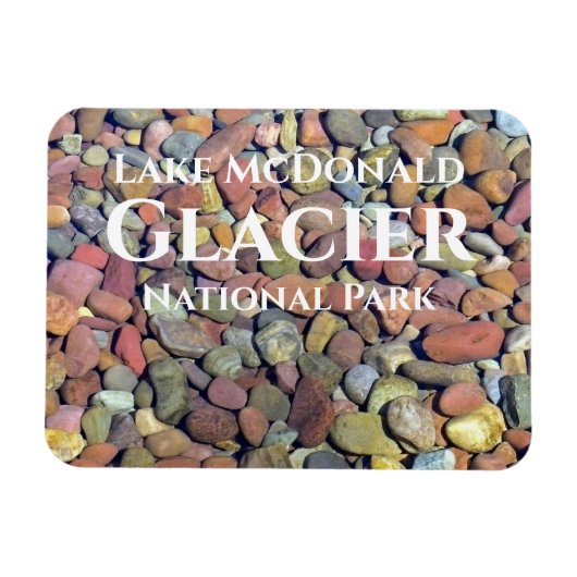 Vloeiende stenen in het meer van McDonald, Glacier Magneet (Horizontaal)