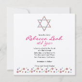 Vloeiende ster van David Save the Date Bat Mitzvah (Voorkant)