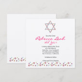 Vloeiende ster van David Save the Date Bat Mitzvah (Voorkant / Achterkant)