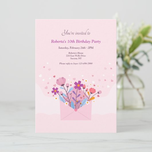 Vloeiende-stroomuitnodiging Aankondiging (Staand voorkant)