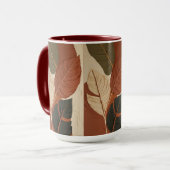 vloeiende tinten | Abstract bladschilderij Mok (Voorkant links)