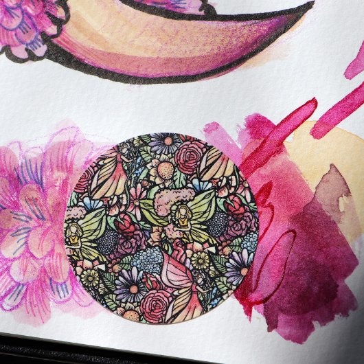 Vloeiende tuintuintuinen ronde sticker