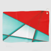 Vloeiende turcoislooprechthoek onder rood vel golfhanddoek (Horizontaal)