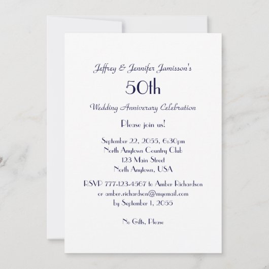 Vloeiende uitnodiging van de partij van het 50e Ju (Achterkant)