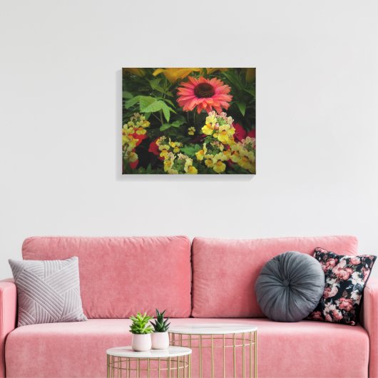 Vloeiende ventilatortuin in zwart Vignette Canvas (Insitu (Woonkamer))