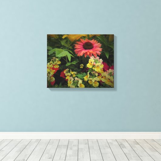 Vloeiende ventilatortuin in zwart Vignette Canvas (Insitu (Houten vloer))