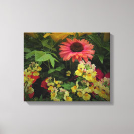 Vloeiende ventilatortuin in zwart Vignette Canvas Afdruk