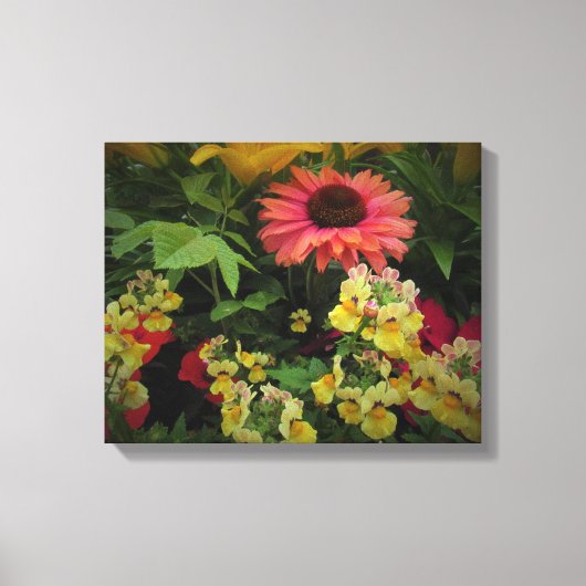 Vloeiende ventilatortuin in zwart Vignette Canvas Afdruk (Voorkant)