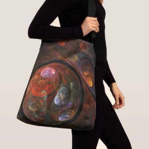 Vloeiende verbinding Abstract Kunstkruis Crossbody Tas