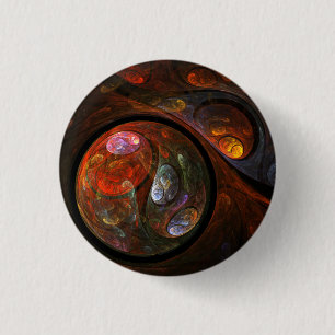 Vloeiende verbinding Abstracte Art Button (rond)