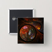 Vloeiende verbinding Abstracte Art Button (vierkan (Voorkant /achterkant)