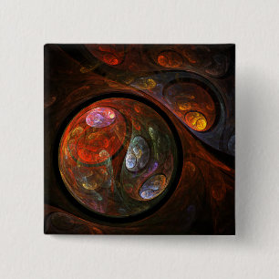 Vloeiende verbinding Abstracte Art Button (vierkan