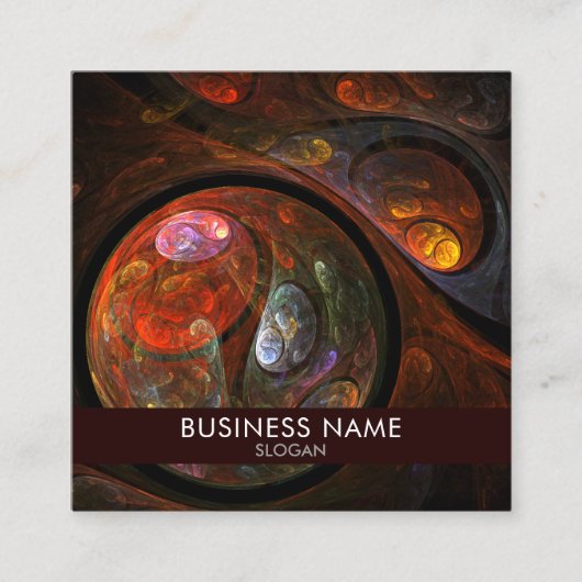 Vloeiende verbinding Abstracte art Professional Vierkante Visitekaartje (Voorkant)