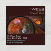 Vloeiende verbinding Abstracte art Professional Vierkante Visitekaartje (Achterkant)