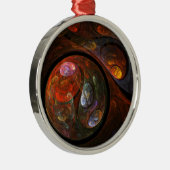 Vloeiende verbinding Abstracte art rondom Metalen Ornament (Rechts)