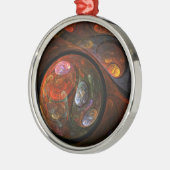 Vloeiende verbinding Abstracte art rondom Metalen Ornament (Links)