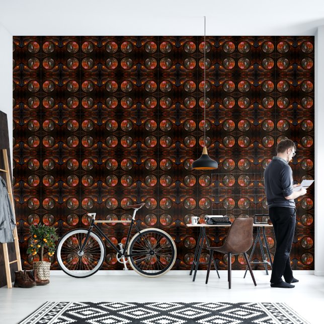 Vloeiende verbinding Abstracte kunst Behang (Woonkamer)