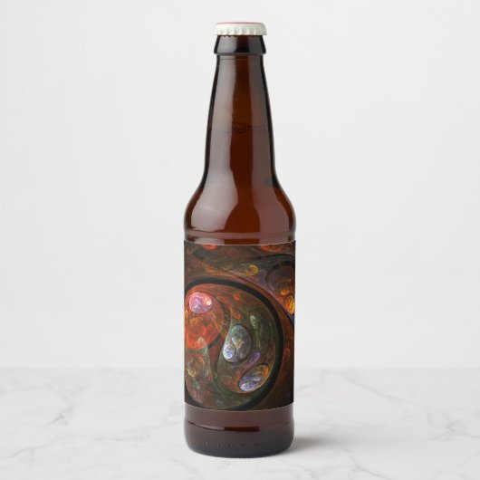 Vloeiende verbinding Abstracte kunst Bier Etiket (Voorkant)