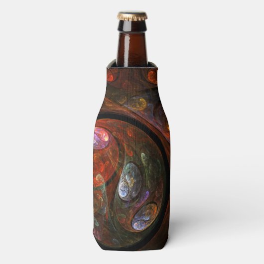 Vloeiende verbinding Abstracte kunst Flesjeskoeler (Fles Voorkant)