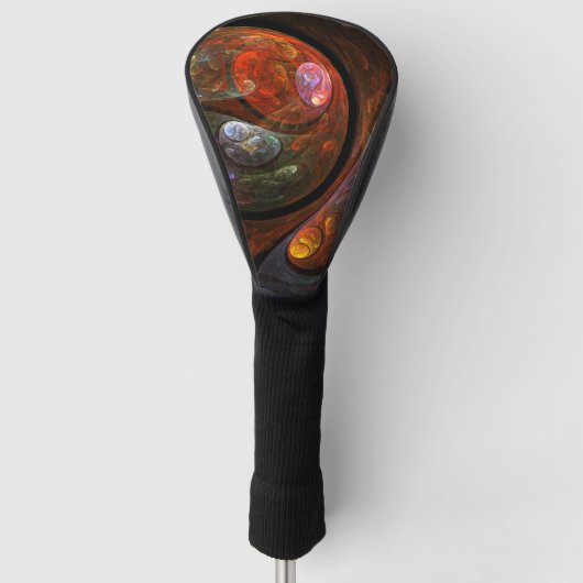 Vloeiende verbinding Abstracte kunst Golfheadcover (Voorkant)