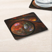 Vloeiende verbinding Abstracte kunst Kartonnen Onderzetters (Schuin)