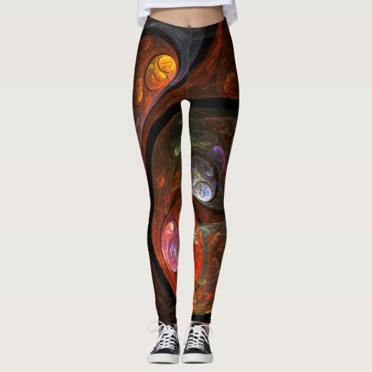 Vloeiende verbinding Abstracte kunst Leggings (Voorkant)
