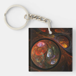 Vloeiende verbinding Abstracte kunst Sleutelhanger