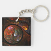 Vloeiende verbinding Abstracte kunst Sleutelhanger (Achterkant)