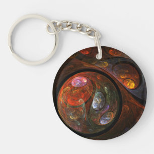 Vloeiende verbinding Abstracte kunst Sleutelhanger