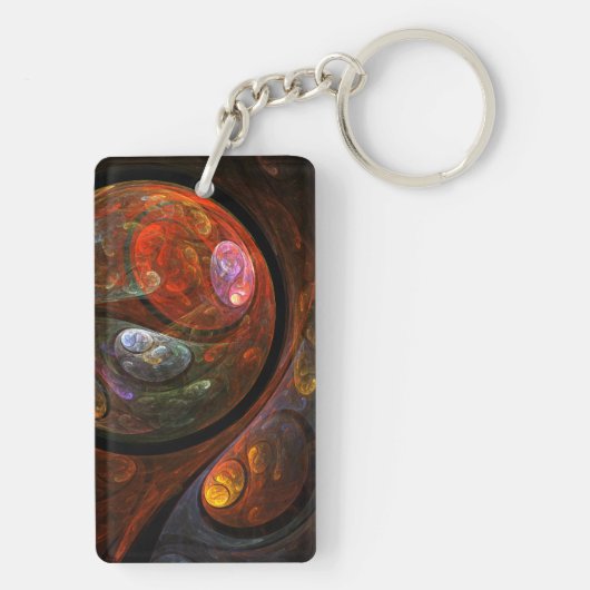 Vloeiende verbinding Abstracte kunst Sleutelhanger (achterkant)