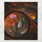 Vloeiende verbinding Abstracte kunst Wijn Etiket (Enkel label)