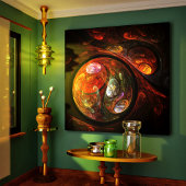 Vloeiende verbinding Abstracte Kunstschildpad Afdr Canvas Afdruk