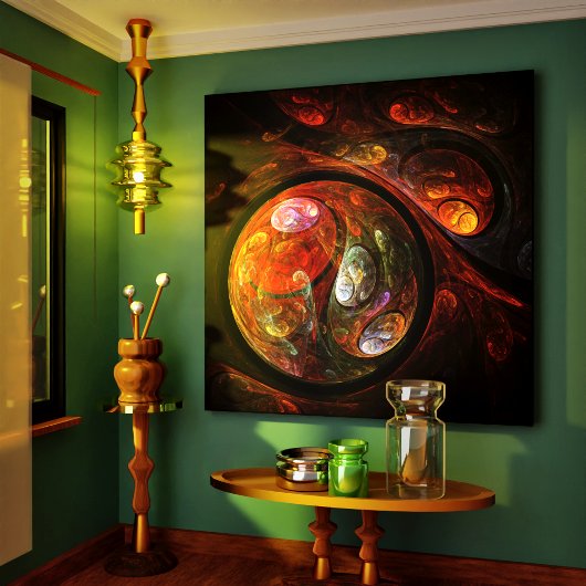 Vloeiende verbinding Abstracte Kunstschildpad Afdr Canvas Afdruk