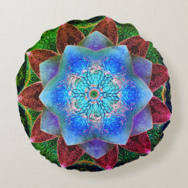 Vloeiende virtuele bloem met schokken of gerijpt rond kussen