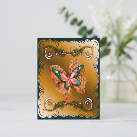 Vloeiende vlinder briefkaart (Staand voorkant)
