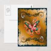 Vloeiende vlinder briefkaart (Voorkant / Achterkant)