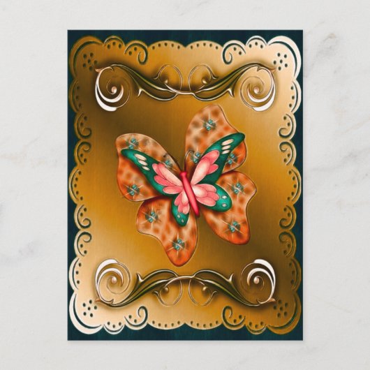 Vloeiende vlinder briefkaart (Voorkant)