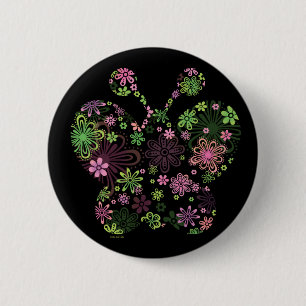 Vloeiende vlinder ICON Ronde Button 5,7 Cm