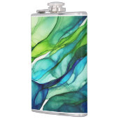 Vloeiende vormen in groen en blauw heupfles (Links)