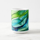 Vloeiende vormen in groen en blauw koffiemok (Center)