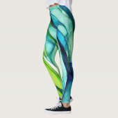 Vloeiende vormen in groen en blauw leggings (Links)