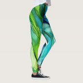 Vloeiende vormen in groen en blauw leggings (Rechts)