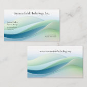 Vloeiende vormen in groene tinten visitekaartje (Voorkant / Achterkant)