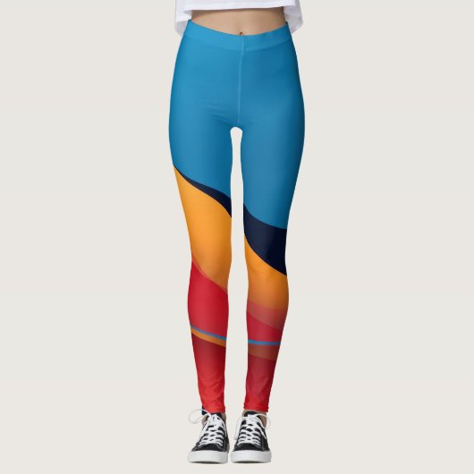 Vloeiende vormen in heldere kleuren leggings (Voorkant)