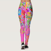 Vloeiende warme roze Leggings met fantasy (Achterkant)