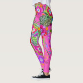 Vloeiende warme roze Leggings met fantasy (Links)