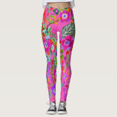 Vloeiende warme roze Leggings met fantasy (Voorkant)