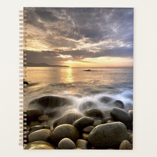 Vloeiende wateren op zonsondergang planner (Voorkant)