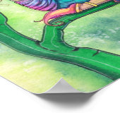 Vloeiende Waterverf illustratie dromer Poster (Hoek)